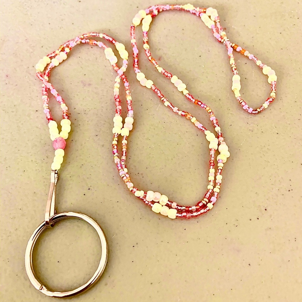 Lanyard-Pink, yellow, & Orange